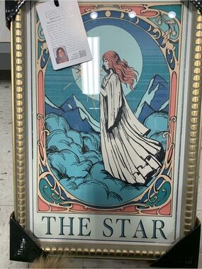 Sapna Shah The‎ Star Tarot Card Framed Canvas Wall Art Gold Frame Art Nouveau